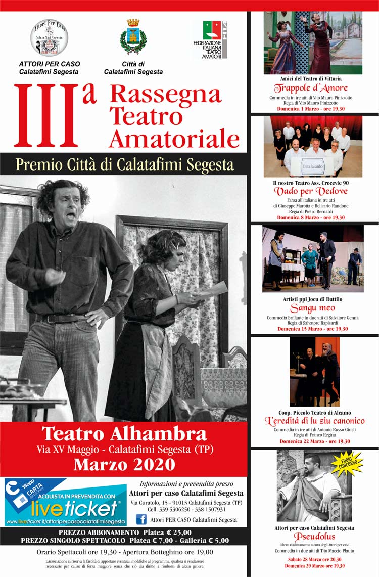 III° Rassegna di Teatro Amatoriale PREMIO CITTÀ DI CALATAFIMI SEGESTA