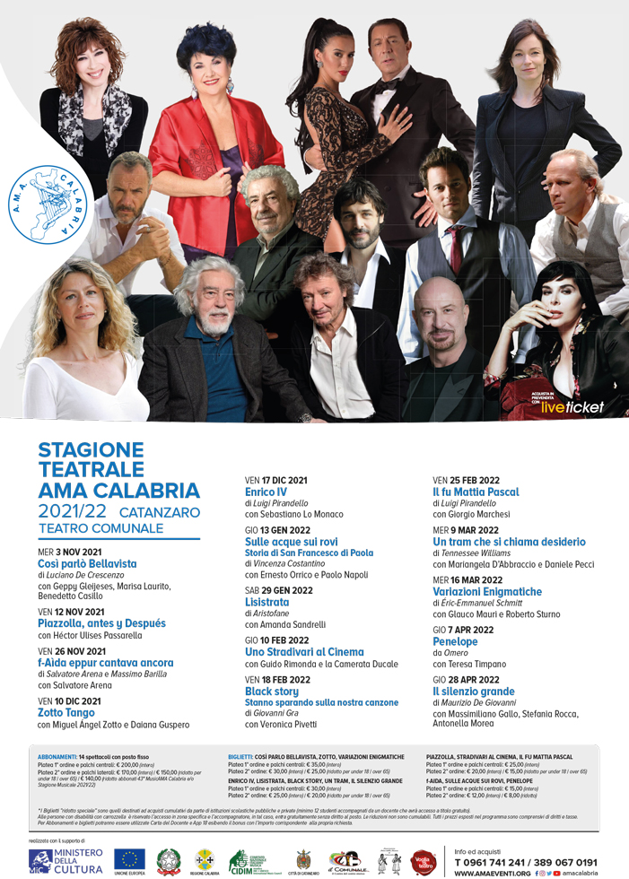 Musica Calabria 2020 - Teatro Grandinetti di Lamezia Terme