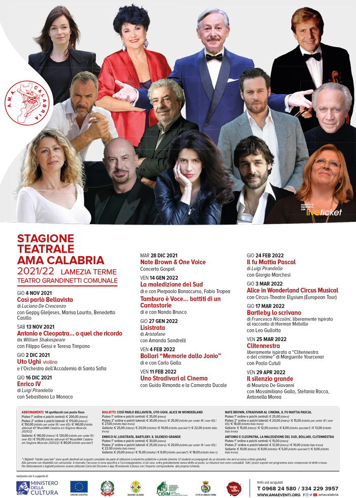 Musica Calabria 2020 - Teatro Grandinetti di Lamezia Terme